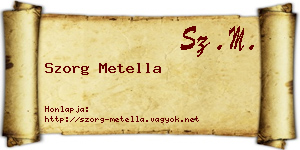 Szorg Metella névjegykártya